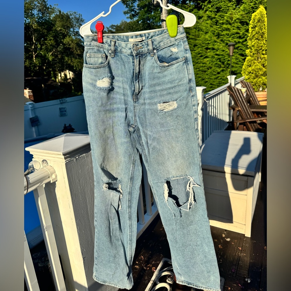 PacSun Light Blue Distressed Straight Leg Jeans